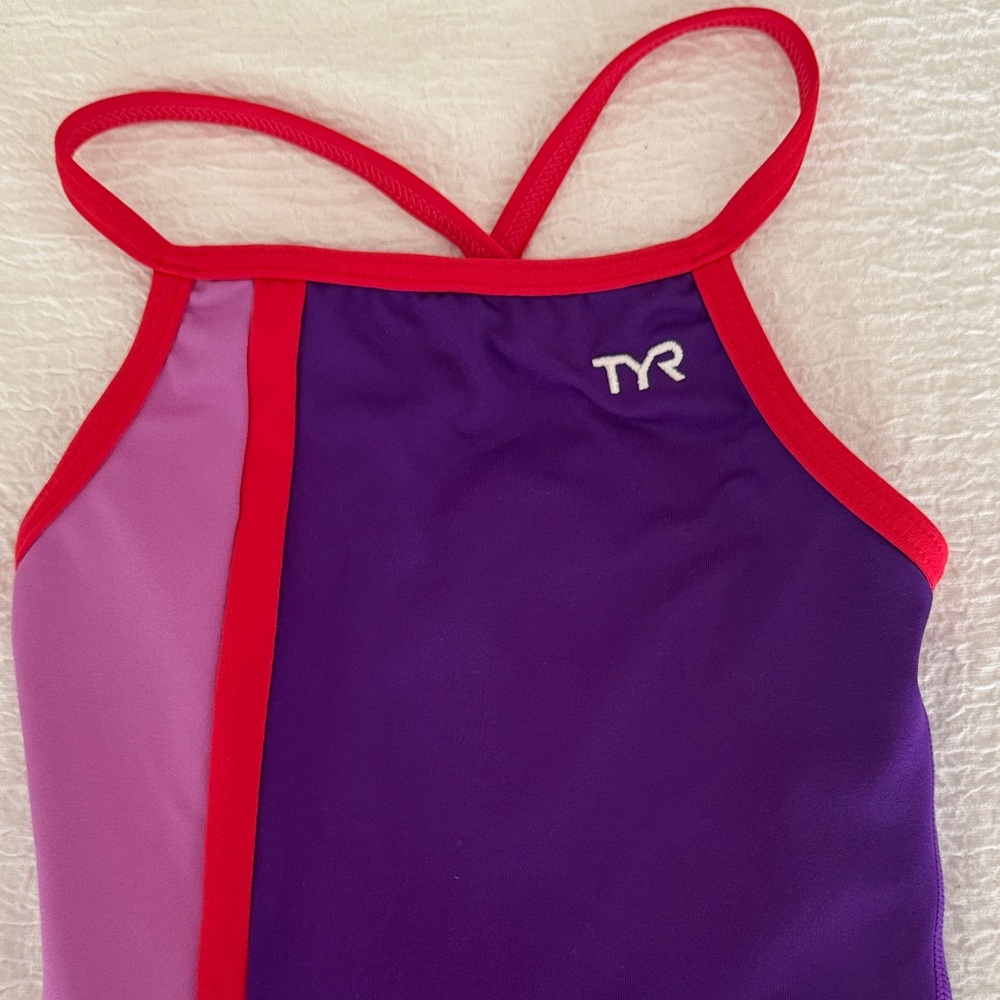 TYR Kids Swim One Piece - Purple and Red